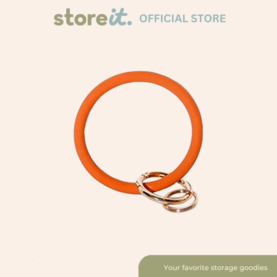 Silicone Wristlet Keychain - Plain Orange